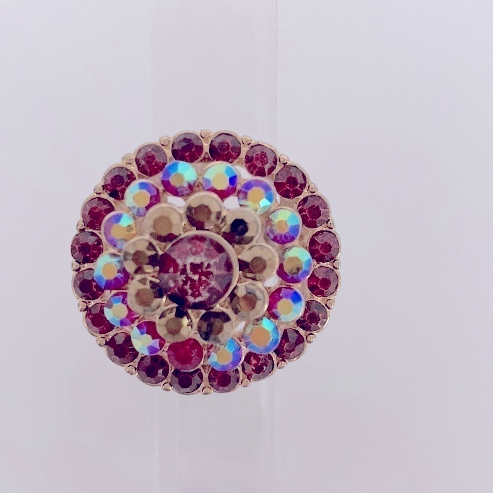 Large Statement Ring With Red Rhinestones - image 5